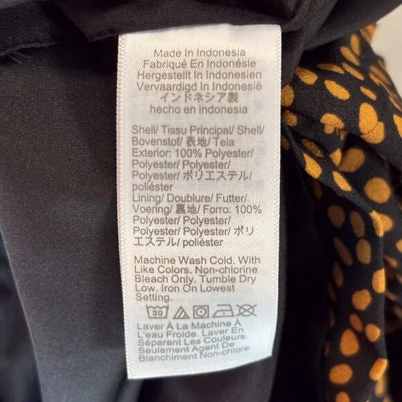 EUC J. Crew Factory Women's Size 6 Gold Dotted Black Dress Animal print - Picture 13 of 13